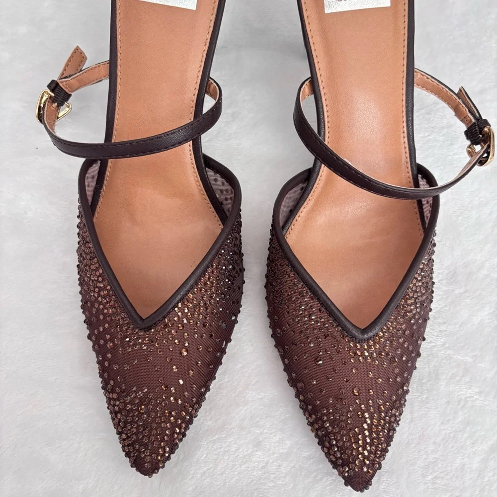 DV by DOLCE VITA Elley Rhinestone Stiletto Heel Mule--NEW--9.5